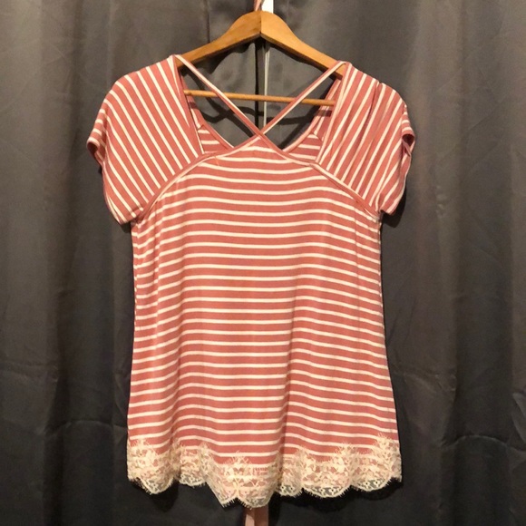 Pink and white stripped top - Picture 2 of 2